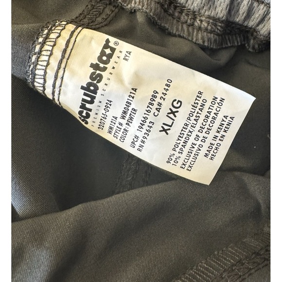 ScrubStar Pants Women XL Pull-On Straight Leg Pockets Yoga Waistband Gray NEW - Picture 3 of 5